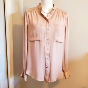 R Label | The Reset Classic Georgette Tunic Silk Blouse - Pink Medium